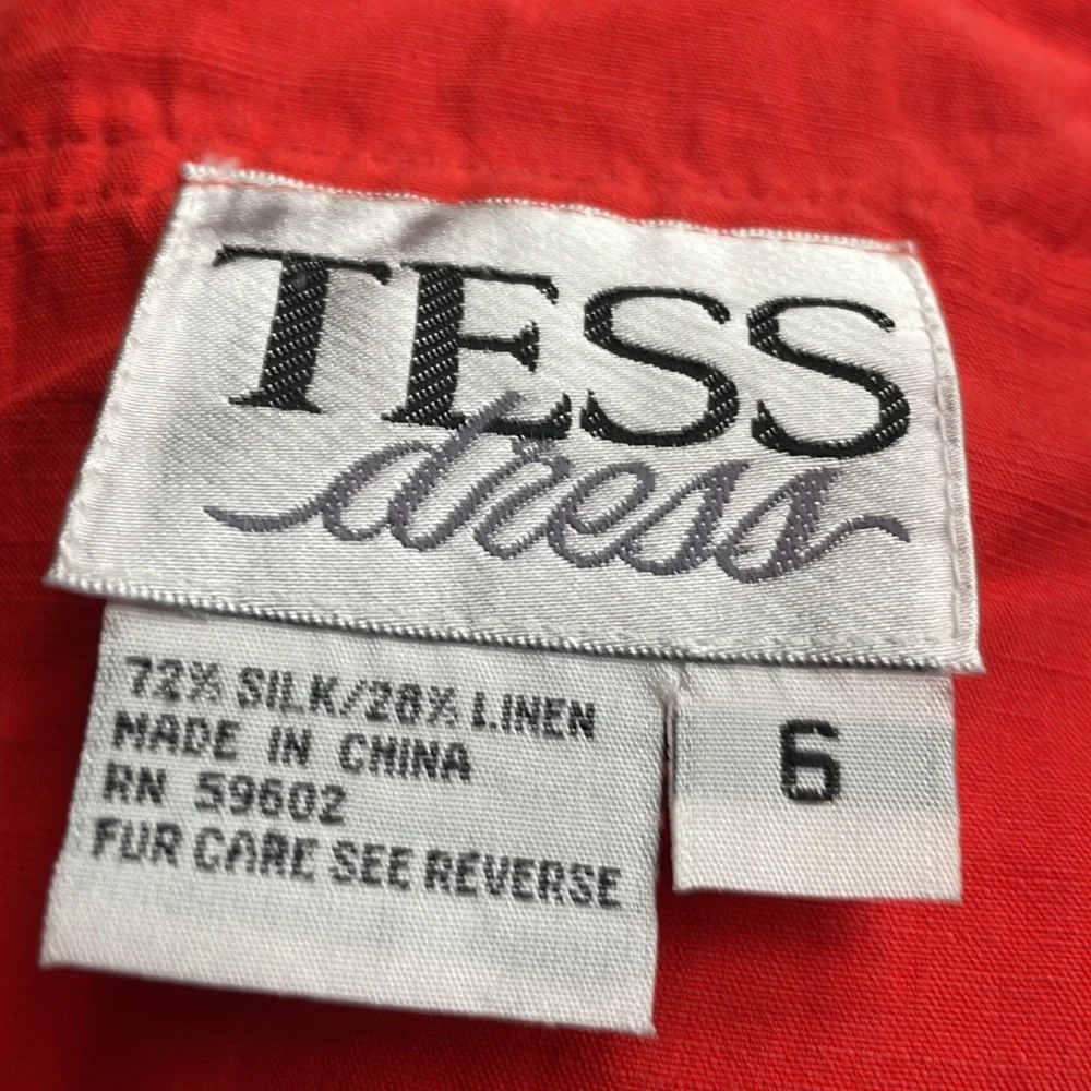 1980s Tess Silk/Linen‎ Button Down Dress